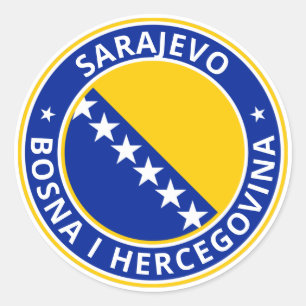 Global Traveller - Sarajevo, Bosna i Hercegovina Classic Round Sticker