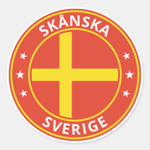 Global Traveller - Skånska, Sverige Sweden (Edit Classic Round Sticker