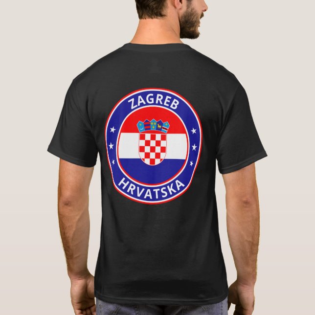 Global Traveller - Zagreb, Hrvatska | Croatia T-Shirt (Back)