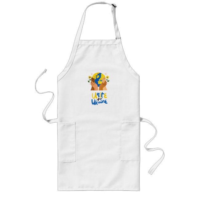 Global Unite For Ukraine  Long Apron (Front)