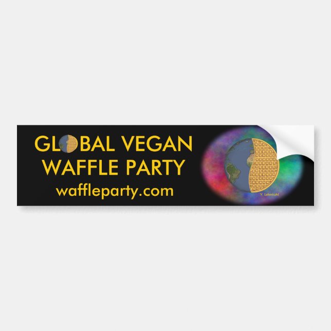 Global Vegan Waffle Party Bumper Sticker 2.1 (Front)
