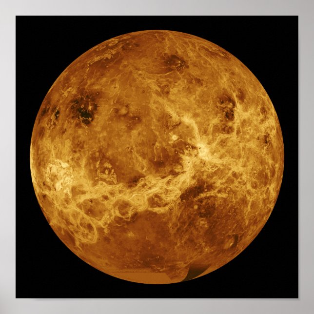 Global view of the surface of Venus Poster (Front)