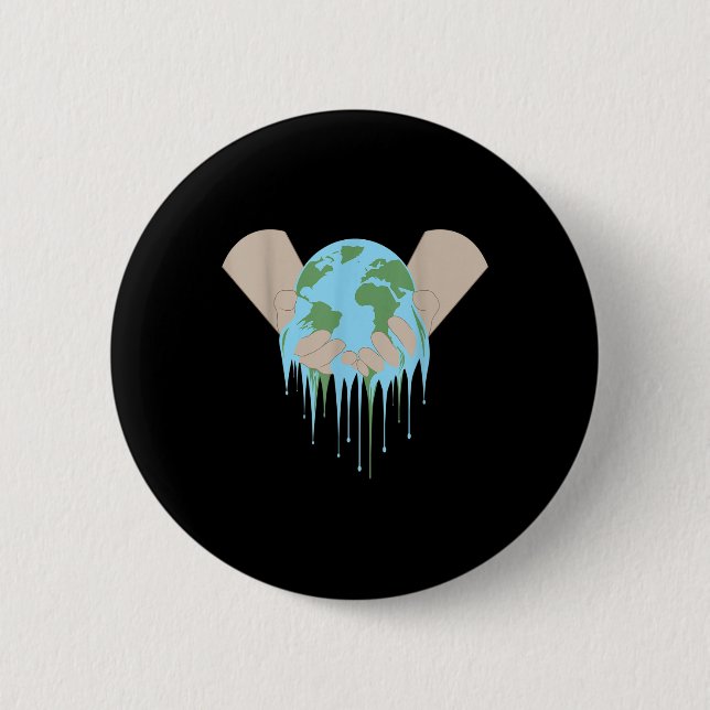 Global Warming Climate Change Environmental Protec 6 Cm Round Badge (Front)
