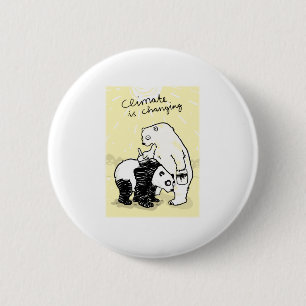 Global warming climate is changing bears 6 cm round badge