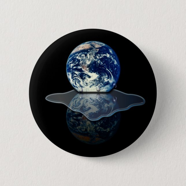 Global Warming I 6 Cm Round Badge (Front)
