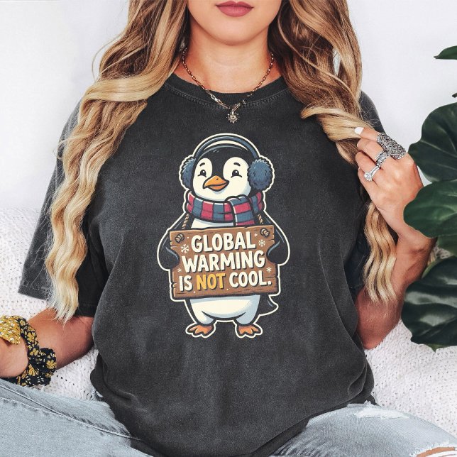 Global Warming Is Not Cool Penguin T-Shirt (Creator Uploaded)