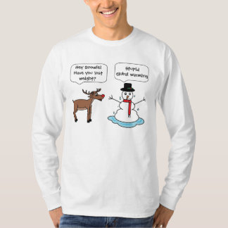 global warming snowman long sleeve for men T-Shirt