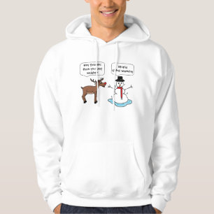 global warming snowman mens hoodie
