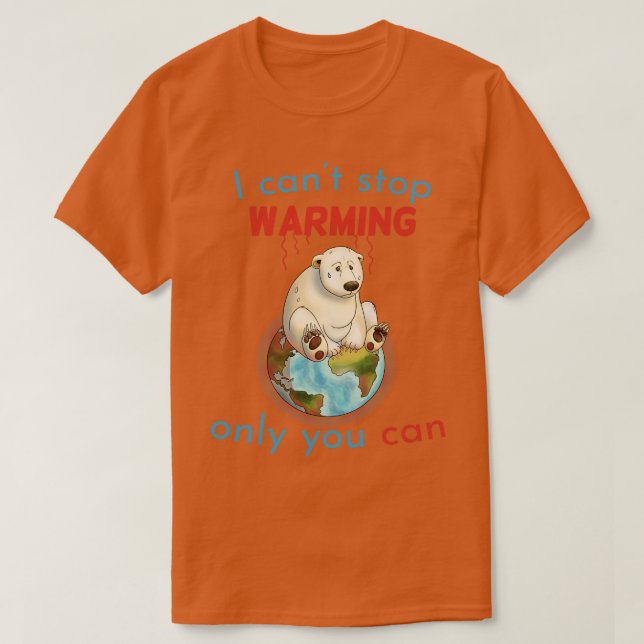 Global Warming Statement Polar Bear T-Shirt (Design Front)