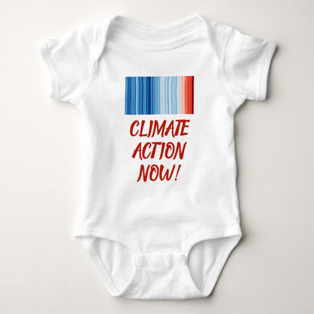 Global Warming Stripes Climate Change Baby Bodysuit (Front)