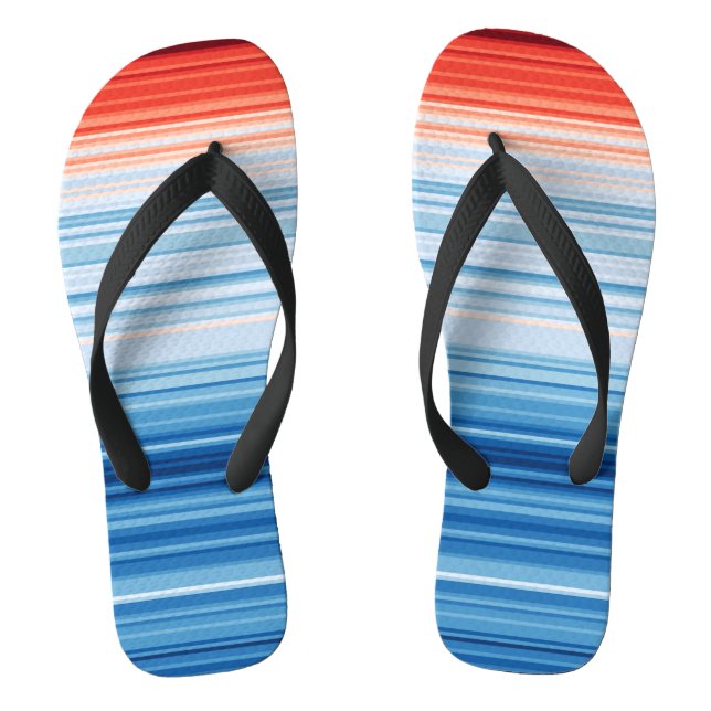 Global Warming Stripes Climate Change Jandals (Footbed)
