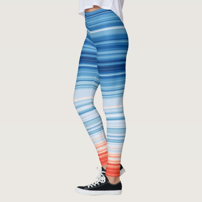 Global Warming Stripes Climate Change Leggings (Left)