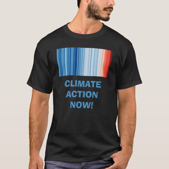 Global Warming Stripes Climate Change T-Shirt (Front)