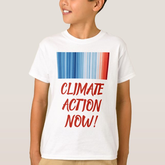 Global Warming Stripes Climate Change T-Shirt (Front)