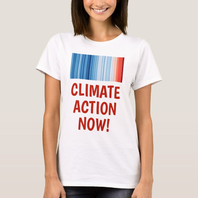 Global Warming Stripes Climate Change T-Shirt (Front)