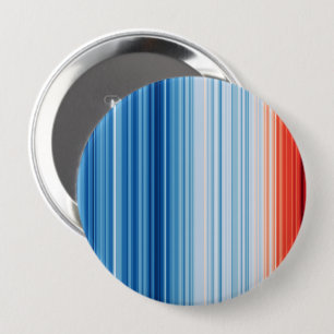Global Warming Stripes Earth Climate Change 10 Cm Round Badge