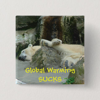 Global Warming SUCKS Polar Bear Pin