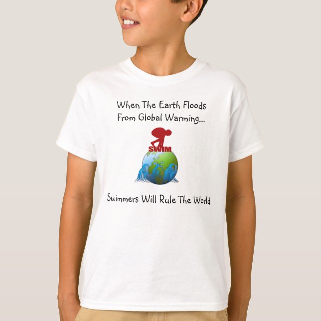 GLOBAL WARMING SWIMMER YOUTH T-SHIRT (Front)