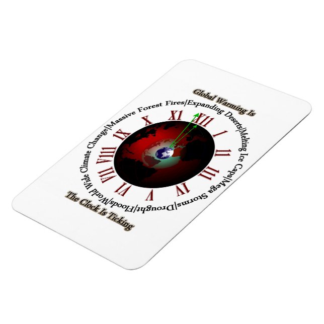 Global Warming - Time Is Running Out Photo Magnet (Left Side)