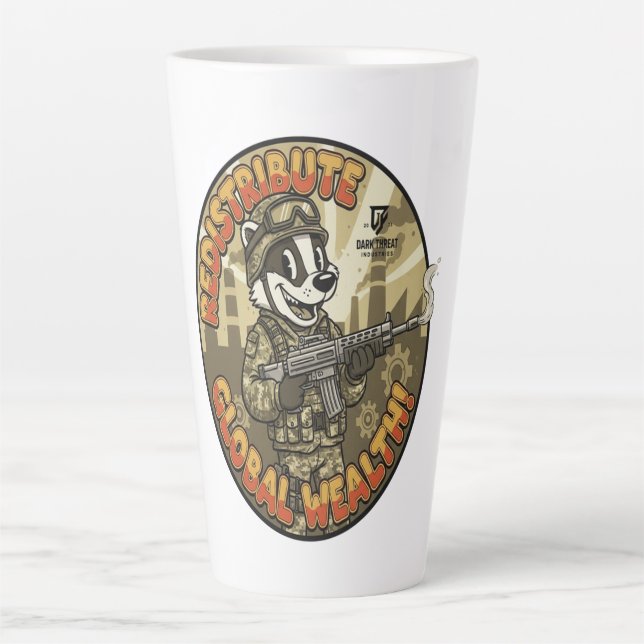 Global Wealth Badger Latte Mug (Front)