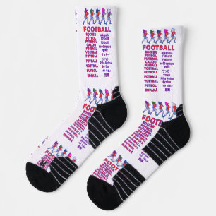 Global Women Soccer Multilingual Names Sports Fan Socks