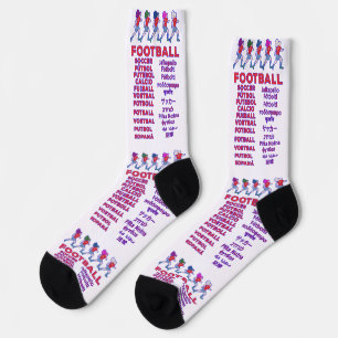 Global Women Soccer Multilingual Names Sports Fan Socks