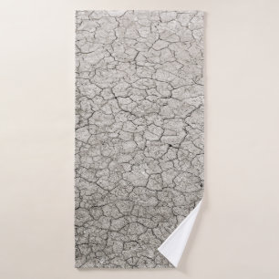 Global worming concept - cracked scorched earth so bath towel