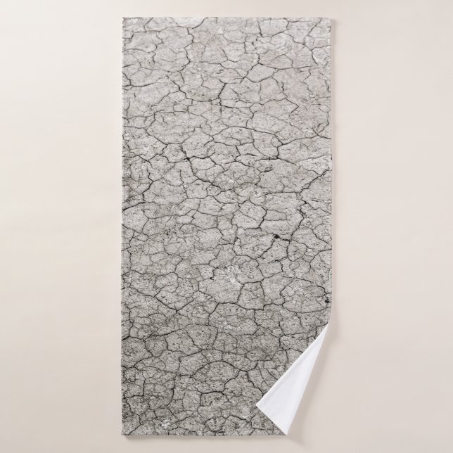 Global worming concept - cracked scorched earth so bath towel (Bath Towel)