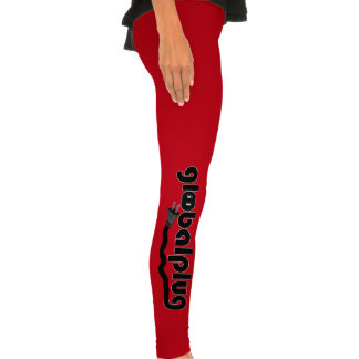 globalplug Yoga Pants Red Black Logo Legging Tights