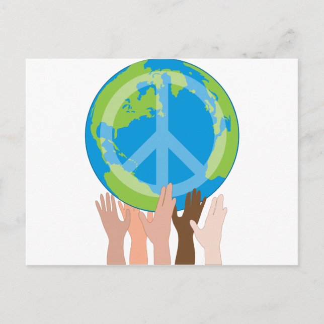Globe and Hands Postcard (Front)