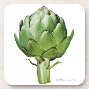 Globe Artichoke on White Background Cut Out Coaster