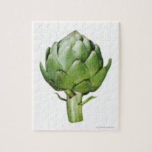 Globe Artichoke on White Background Cut Out Jigsaw Puzzle