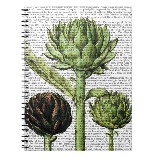 Globe Artichoke Print 2 Spiral Notebook (Front)