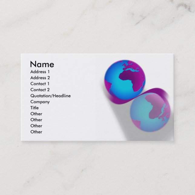 Globe Business Card (Front)
