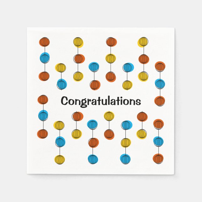 Globe Chain Congratulations paper napkin (Front)