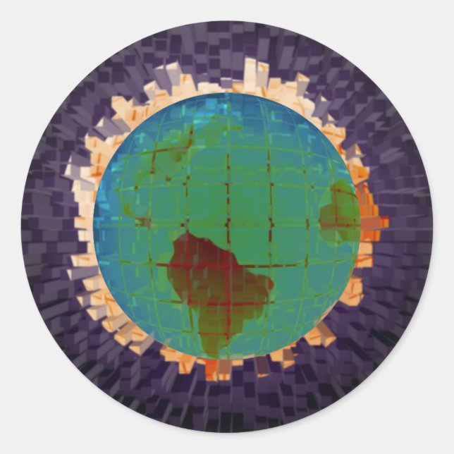 Globe Classic Round Sticker (Front)