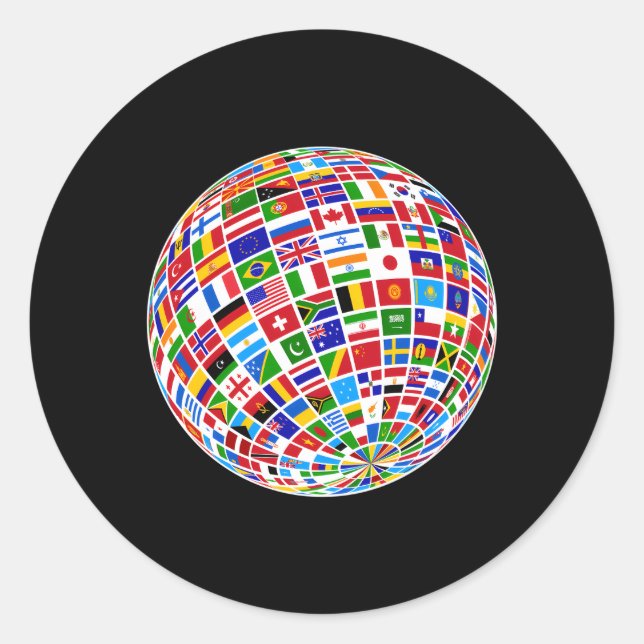 Globe Eh World Flags The Countries Of The World Classic Round Sticker (Front)