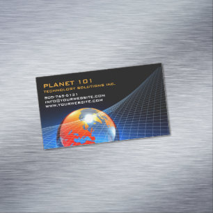 Globe Grid Magnetic Business Card