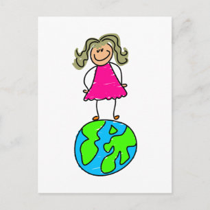 Globe Kid Postcard