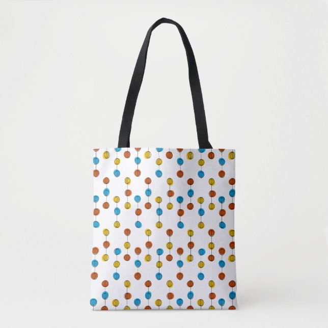 Globe Lines all over tote orange back Bag (Front)