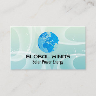 Globe Logo Solar Winds Background Business Card