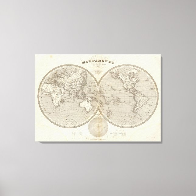 Globe map canvas print (Front)