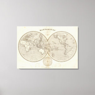 Globe map canvas print