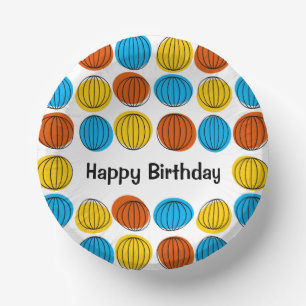 Globe Multi Happy Birthday  Paper Plate
