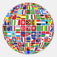 globe of flags stickers