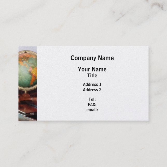 Globe on Piano - Platinum Business Card (Front)