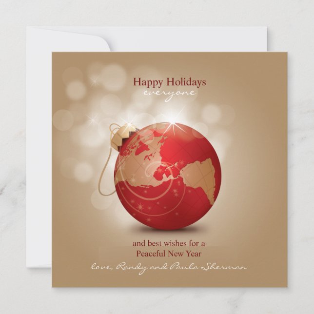Globe Ornament Holiday Card (Front)