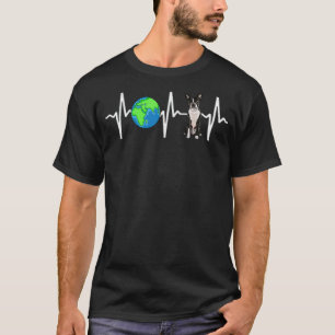 Globe Planet Earth Boston Terrier Heartbeat Dog T-Shirt