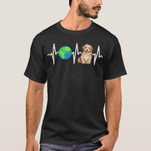 Globe Planet Earth Havanese Heartbeat Dog Lover T-Shirt