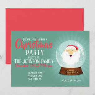 Globe Santa Claus Face Invitation